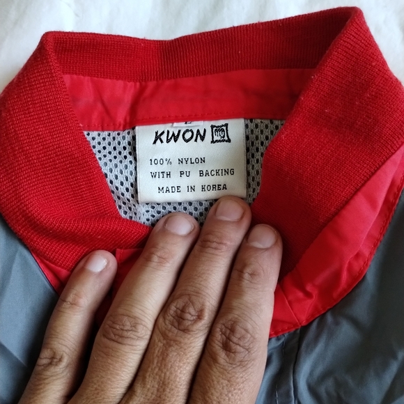 VTG 1990s 😎 Tae KWON Do Jacket LARGE WIDE Big Logo Color Block - Picture 4 of 9